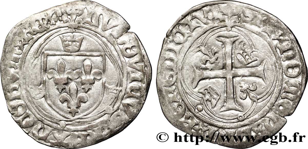 LOUIS XII  Douzain ou grand blanc à la couronne n.d. Lyon q.BB