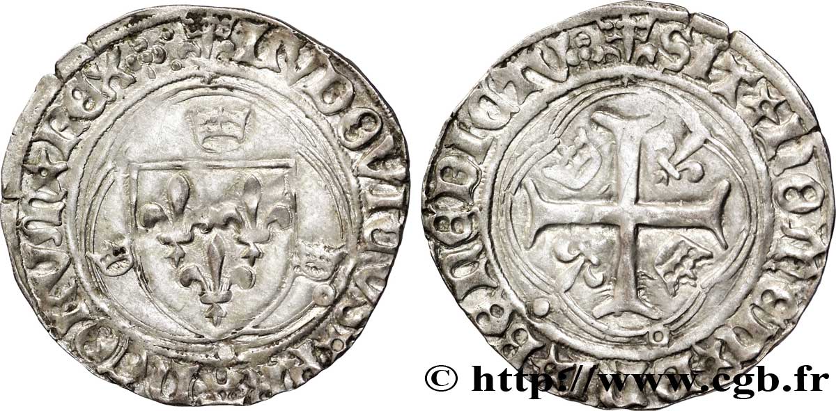 LOUIS XII LE PÈRE DU PEUPLE Douzain ou grand blanc à la couronne n.d. Lyon TTB