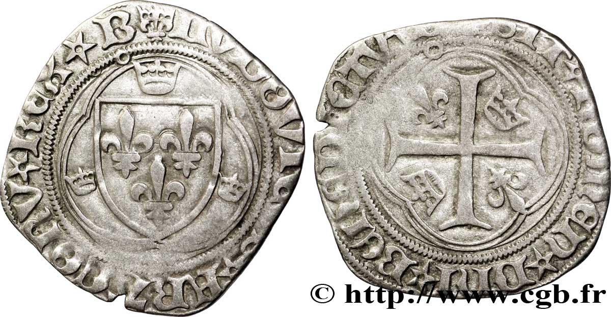 LOUIS XII  Douzain ou grand blanc à la couronne n.d. Bourges VF