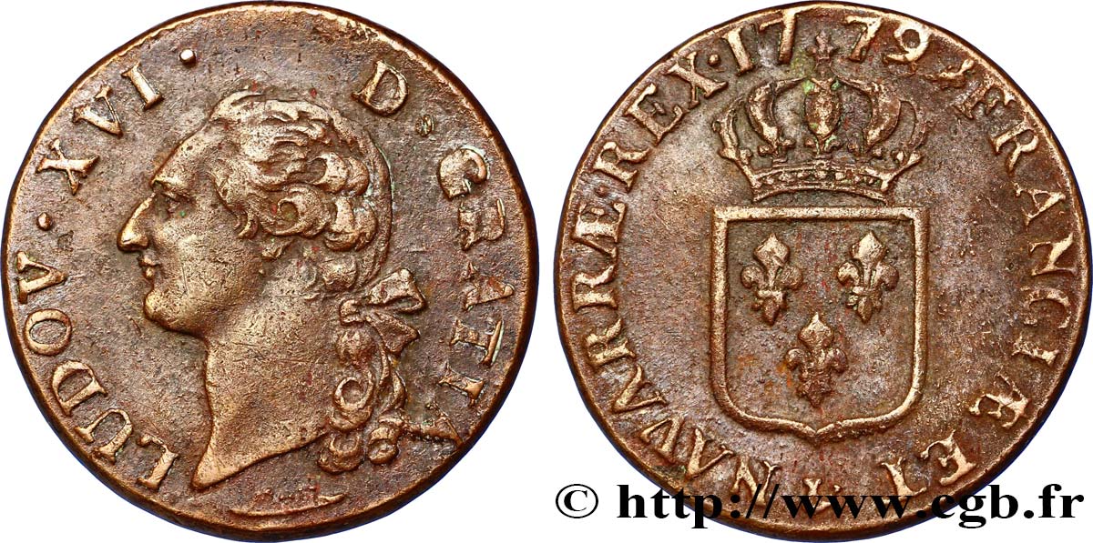 LOUIS XVI Sol dit  à l écu  1779 Aix-en-Provence TTB