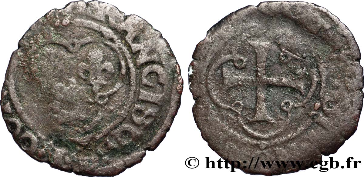 FRANÇOIS IER LE RESTAURATEUR DES LETTRES Double tournois du Dauphiné, 1er type n.d. Atelier indéterminé TB