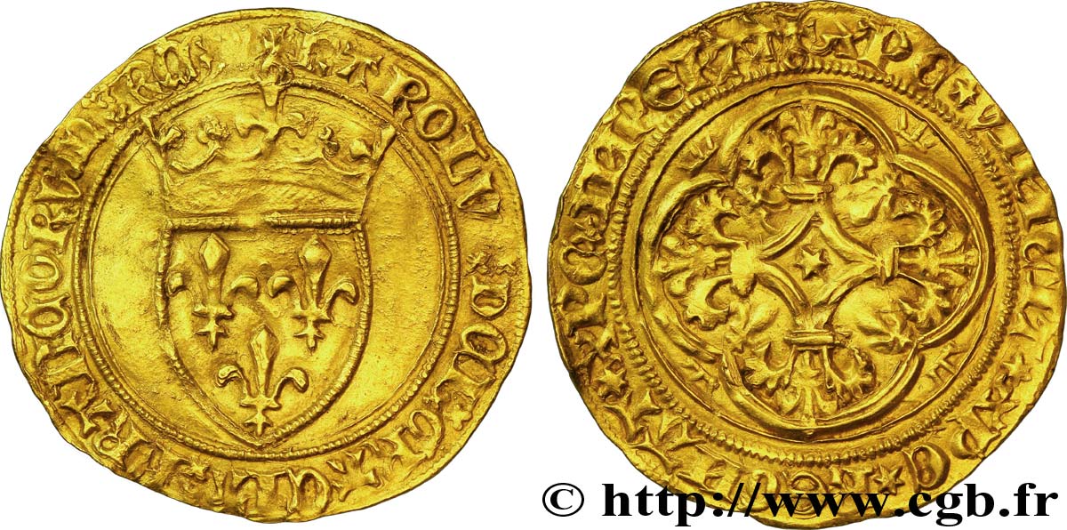 CHARLES VI LE FOU OU LE BIEN AIMÉ Écu d&nbsp;or à la couronne n.d. Paris TTB+