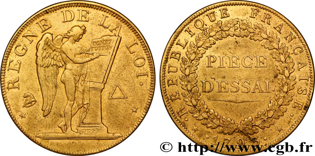 LA CONVENTION Essai pour le type conventionnel, module de 31 mm 1793 Paris TTB