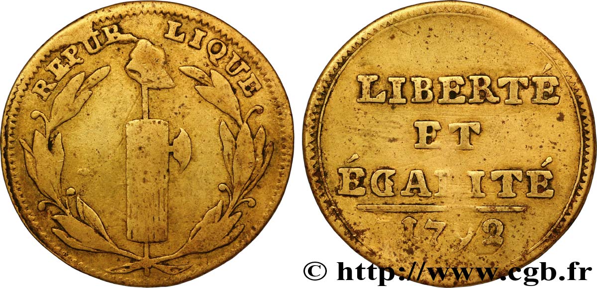 CONFIANCE (MONNAIES DE...) Essai au faisceau et au bonnet phrygien 1792  TB