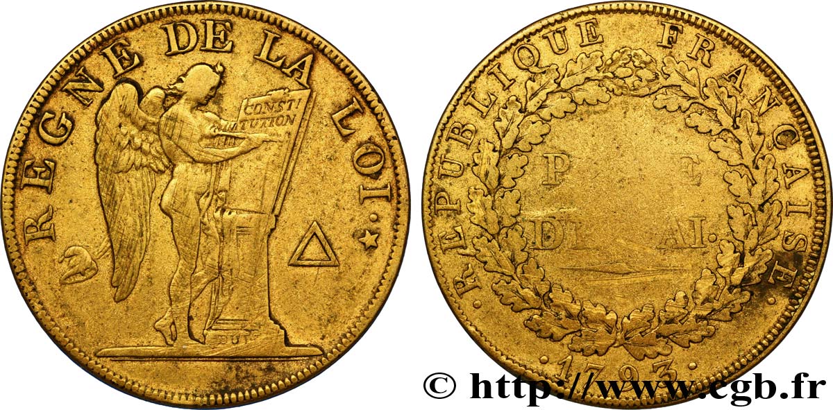 LA CONVENTION Essai pour le type conventionnel, module de 31 mm 1793 Paris TTB