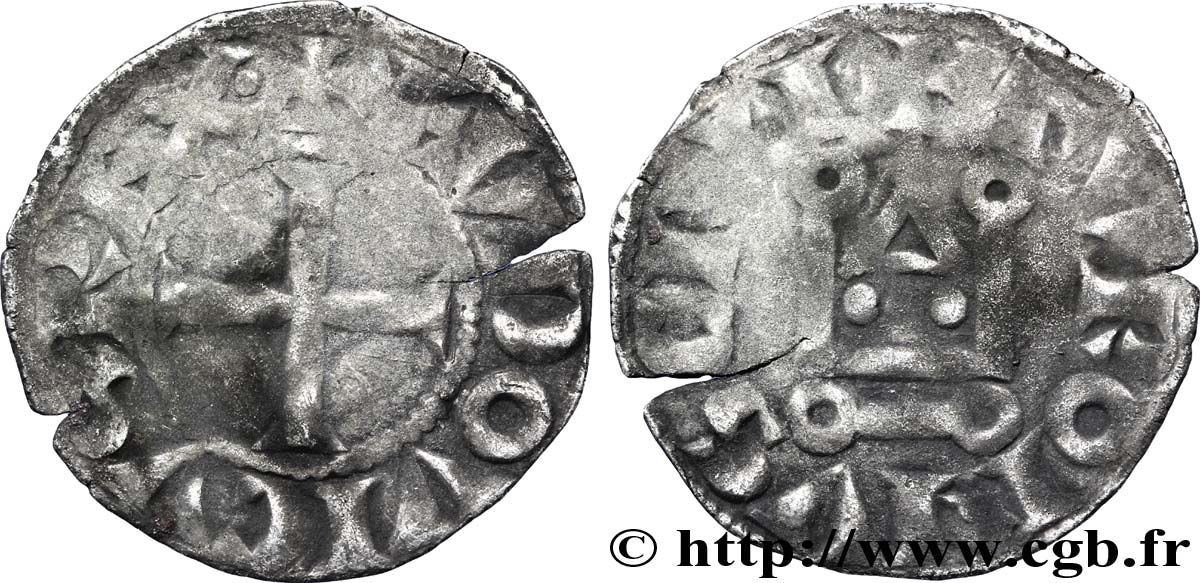 LOUIS VIII LE LION ET PREMIÈRE PARTIE DU RÈGNE DE LOUIS IX Denier tournois n.d. s.l. TB/TB+