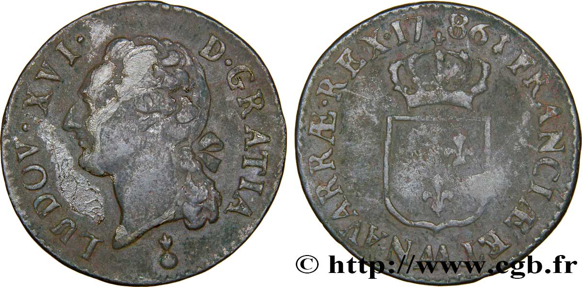 LOUIS XVI Demi-sol dit &nbsp;à l&nbsp;écu&nbsp; 1786 Metz TB+