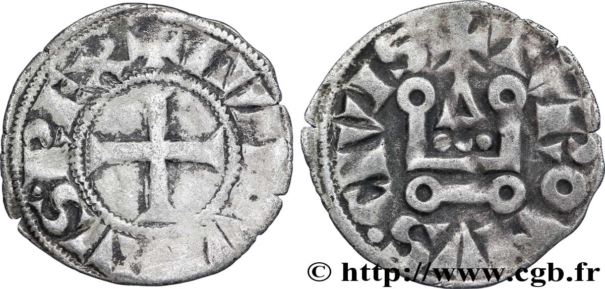 LOUIS IX DIT  SAINT LOUIS  Denier tournois n.d. s.l. TB