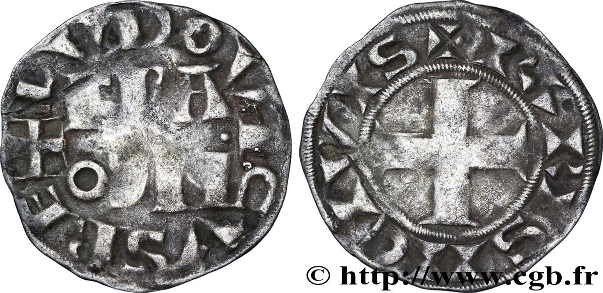 LOUIS VII LE JEUNE Denier parisis, 4e type n.d. Paris TTB