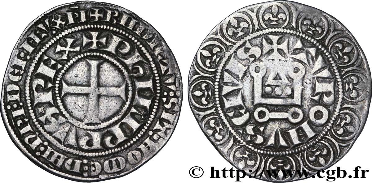 PHILIPPE IV LE BEL Gros tournois à l&nbsp;O rond n.d. s.l. TTB