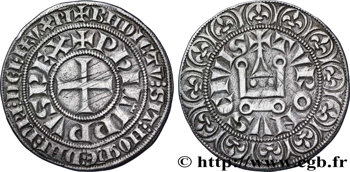 PHILIPPE IV LE BEL Gros tournois à l&nbsp;O rond n.d. s.l. TTB+