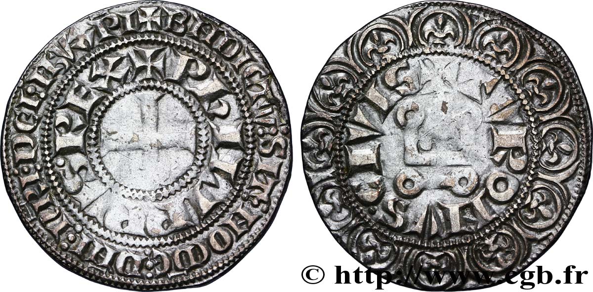 PHILIPPE IV LE BEL Gros tournois à l&nbsp;O rond n.d. s.l. TTB