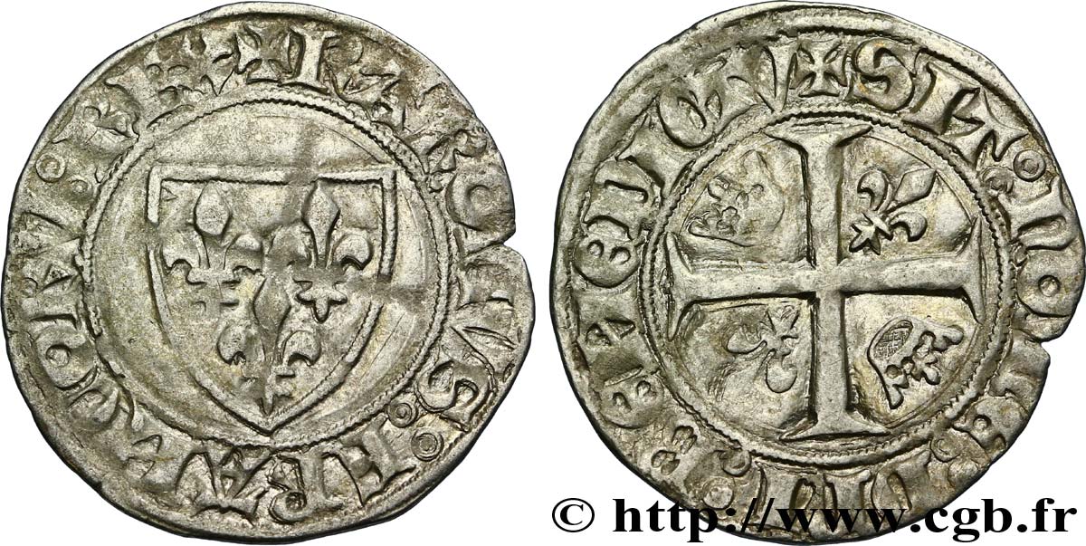 CHARLES VI LE FOU OU LE BIEN AIMÉ Blanc dit  guénar  n.d. Rouen TTB