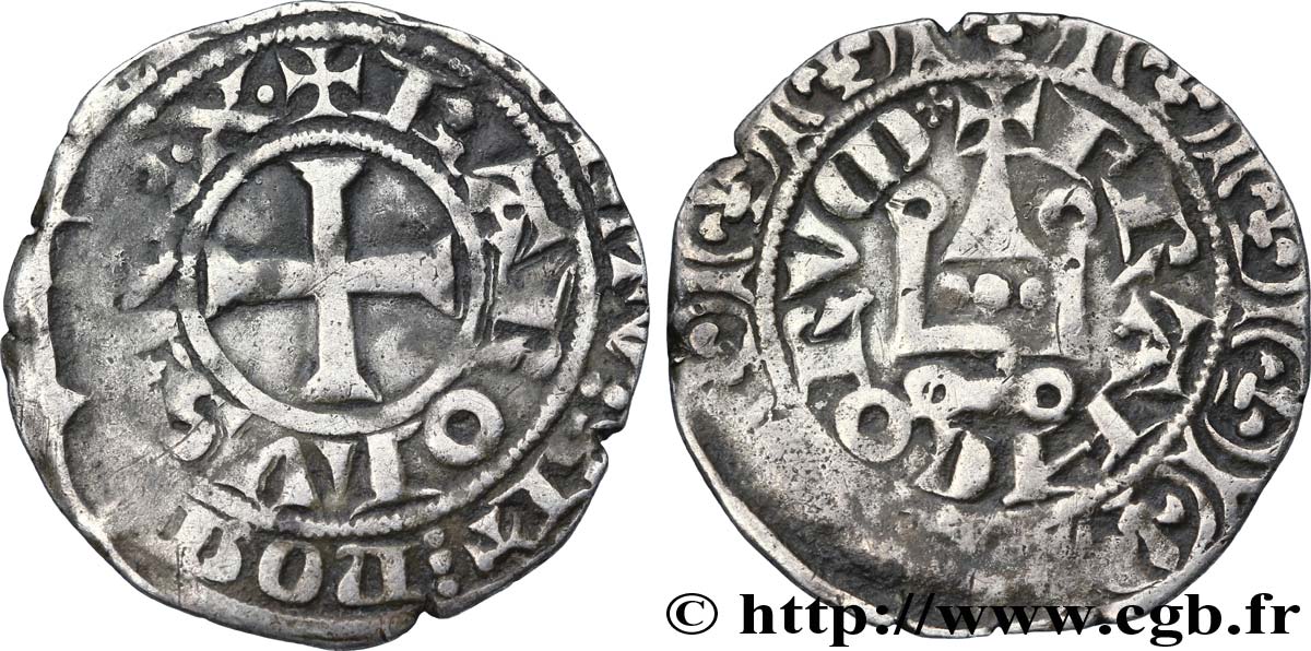 CHARLES IV LE BEL Maille blanche n.d. s.l. TB+