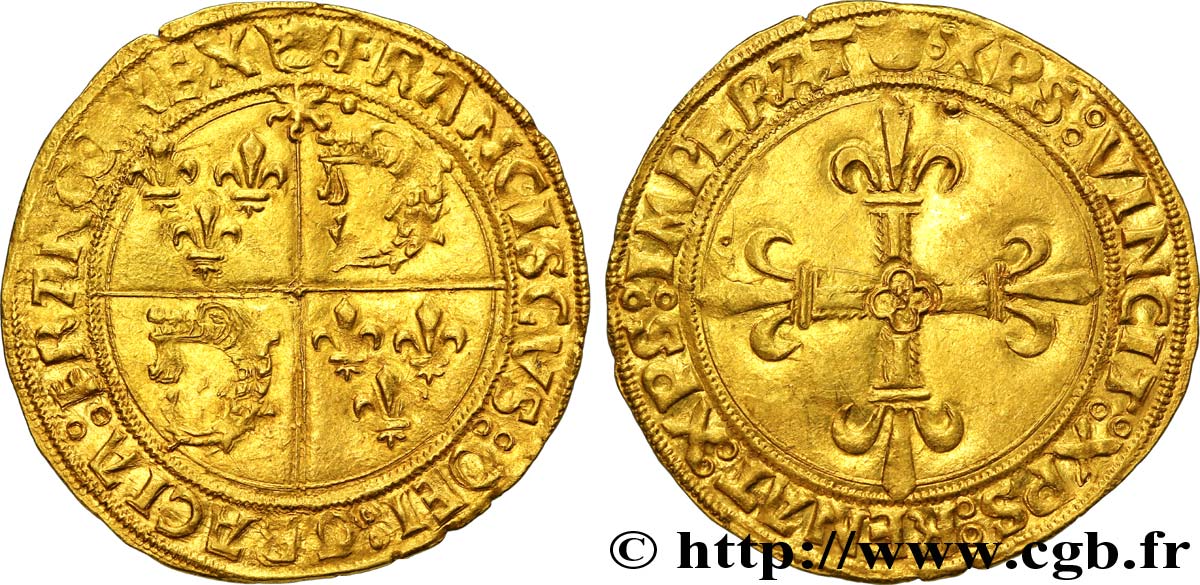 FRANÇOIS IER LE RESTAURATEUR DES LETTRES Écu d&nbsp;or au soleil du Dauphiné, 1er type n.d. Crémieu SUP