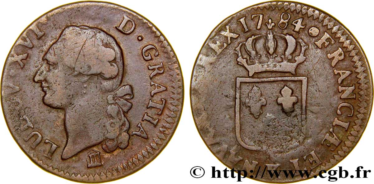 LOUIS XVI Sol dit &nbsp;à l&nbsp;écu&nbsp; 1784 Bordeaux TB+/TB