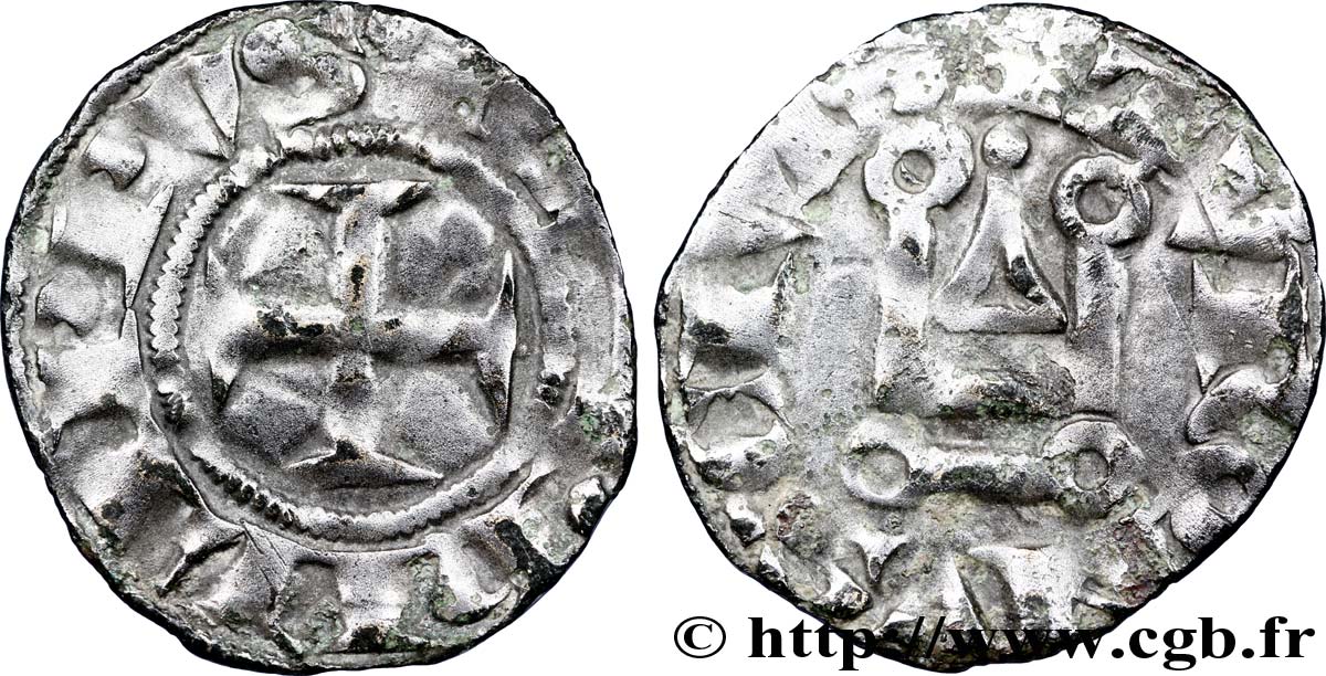 PHILIPPE VI DE VALOIS Denier tournois n.d.  TTB
