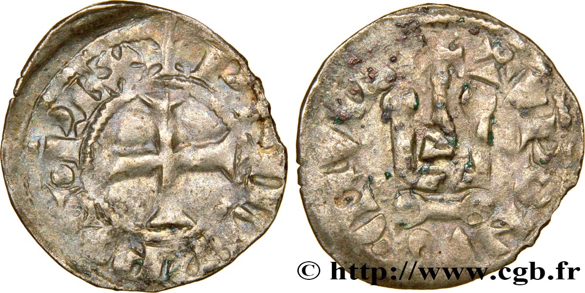 PHILIPPE VI DE VALOIS Denier tournois, 1er type n.d. s.l. TB+