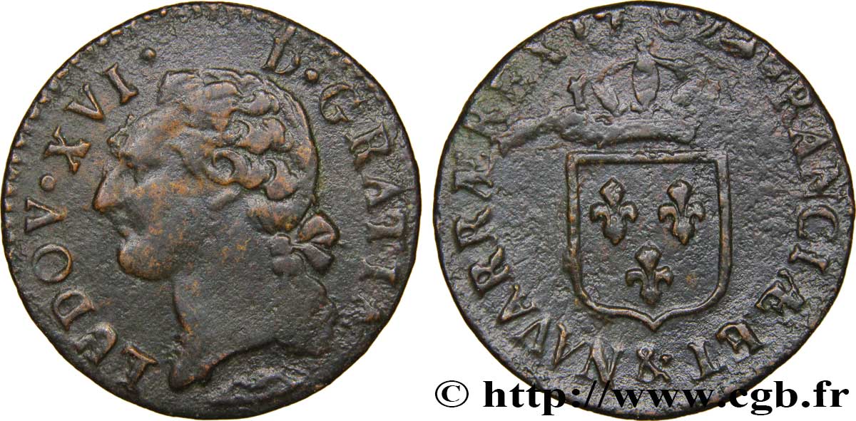 LOUIS XVI Demi-sol dit  à l écu  1782 Aix-en-Provence TB