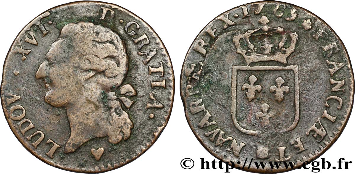 LOUIS XVI Demi-sol dit  à l écu  1785 Strasbourg B