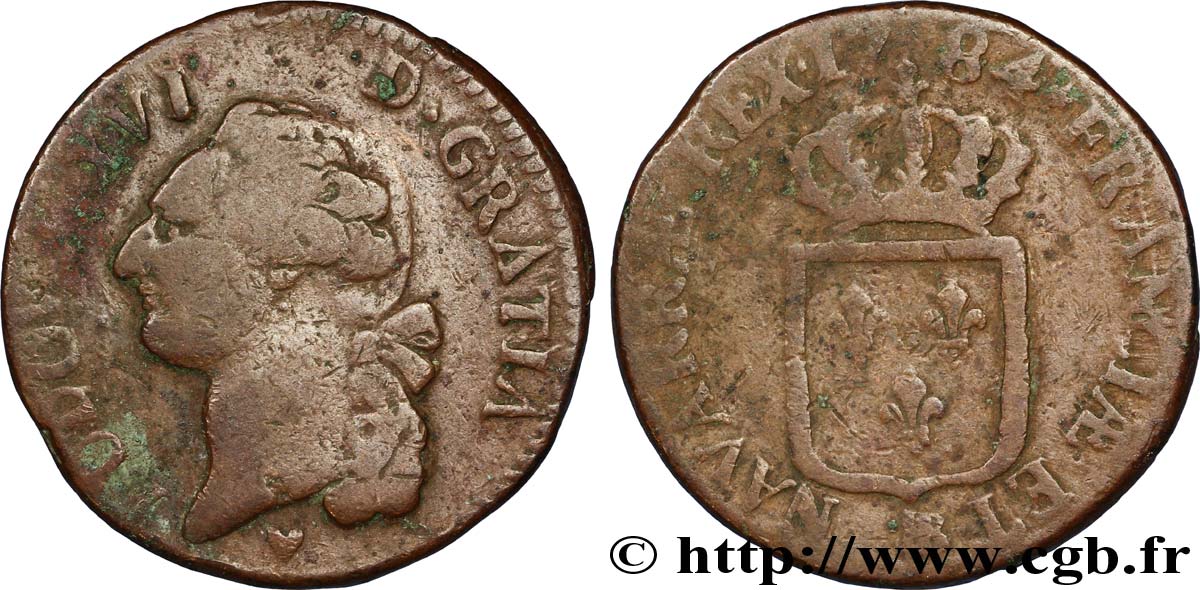 LOUIS XVI Sol dit  à l écu  1784 Strasbourg fS