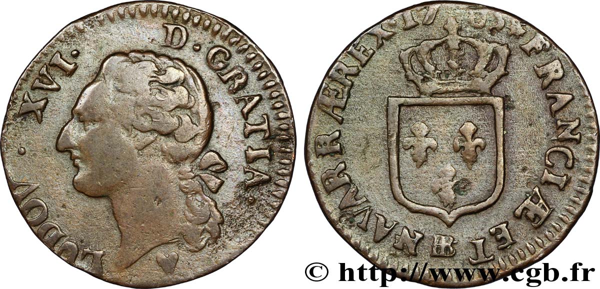 LOUIS XVI Demi-sol dit  à l écu  1785 Strasbourg TB