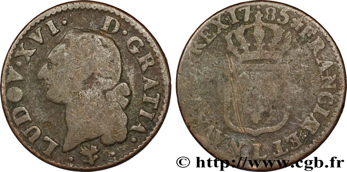 LOUIS XVI Sol dit &nbsp;à l&nbsp;écu&nbsp; 1785 Bayonne B
