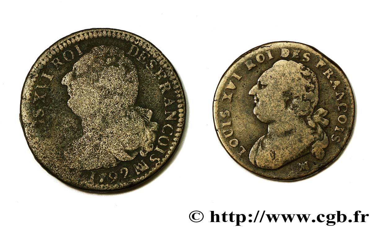 LOTTE Lot de 2 monnaies de Marseille 1792 Marseille MB