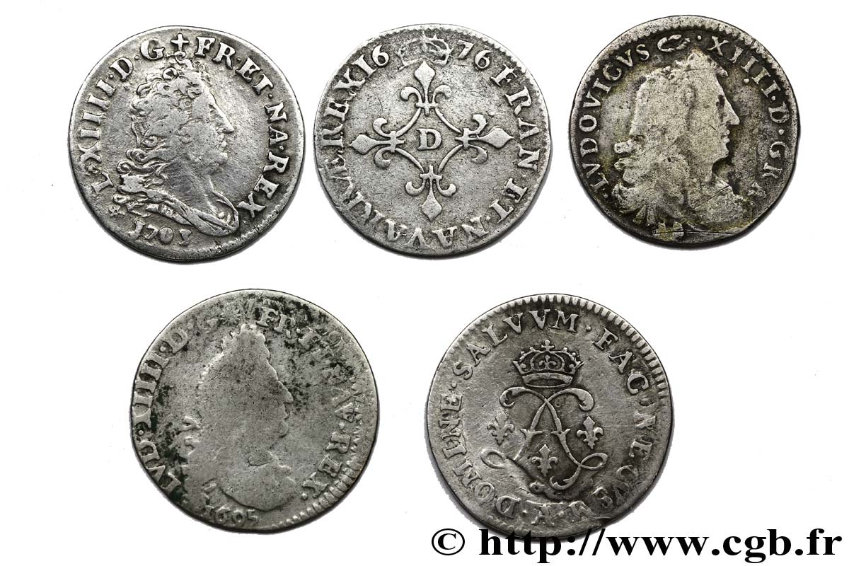 LOTS Lot de monnaies divisionnaires en argent 1676 s.l. TB+