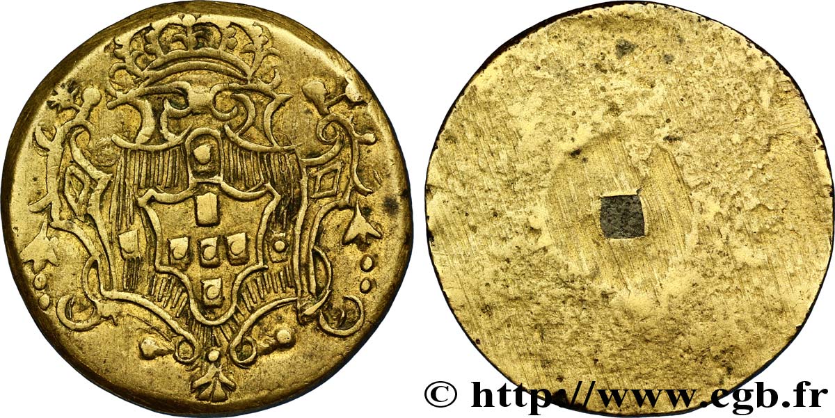 PORTUGAL (ROYAUME DE) ET BRÉSIL - JEAN V Poids monétaire pour les pièces d’or de 6.400 reis du Brésil n.d.  TTB