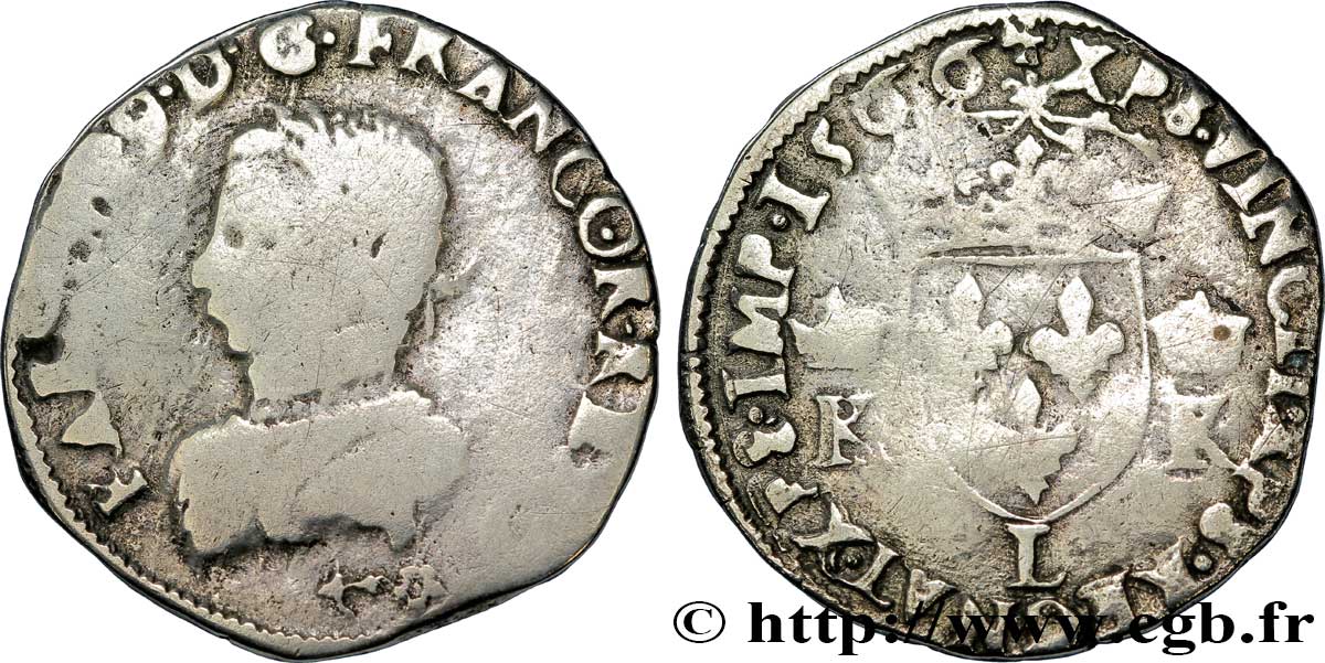 CHARLES IX Demi-teston, 4e type 1566 Bayonne B