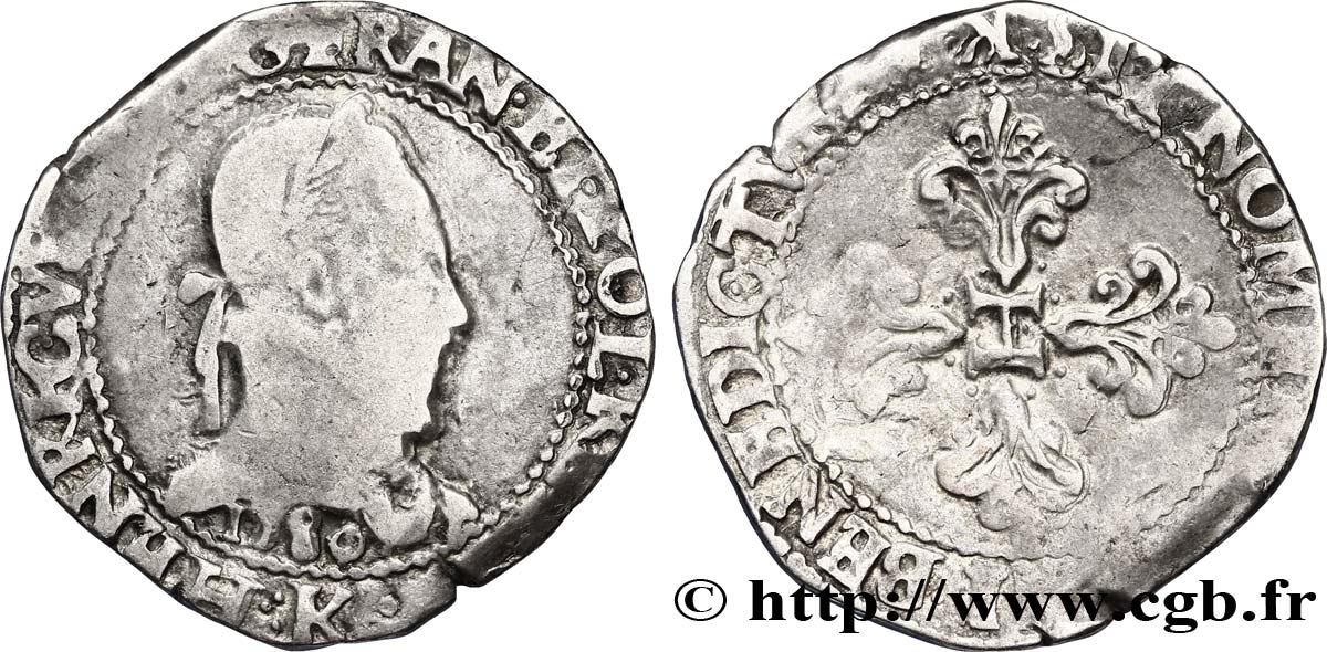 HENRI III Franc au col plat 1580 Bordeaux B+