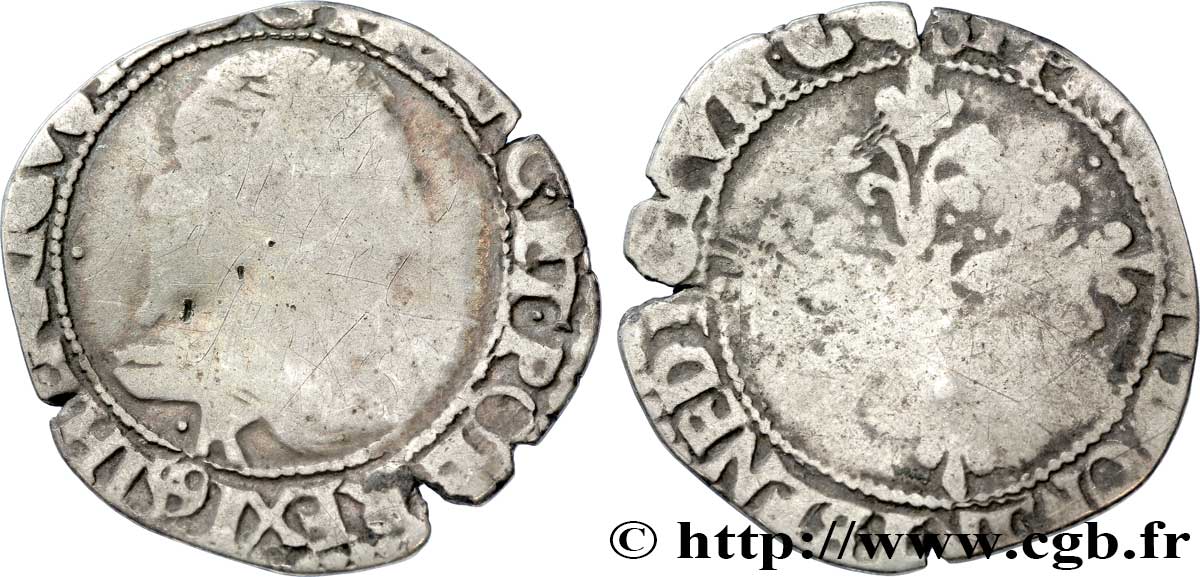 LORRAINE - DUCHÉ DE LORRAINE - HENRI II Quart de franc au col plat 1591 Saint-Lizier B