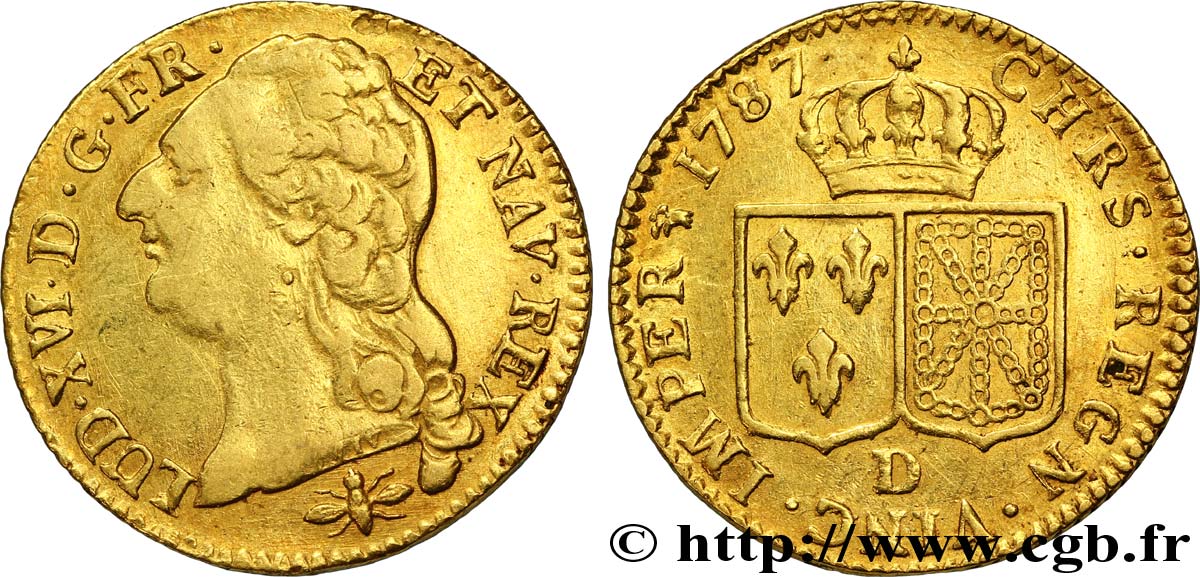 LOUIS XVI Louis d&nbsp;or aux écus accolés 1787 Lyon TTB