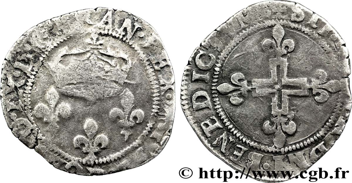 CHARLES IX Double sol parisis, 1er type n.d. s.l. TB