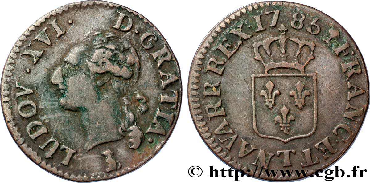 LOUIS XVI Liard dit  à l écu  1785 Nantes TB+/TTB