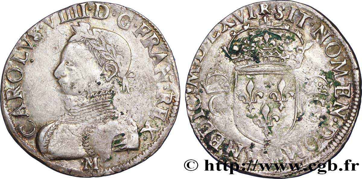 CHARLES IX Teston, 2e type 1566 Toulouse XF