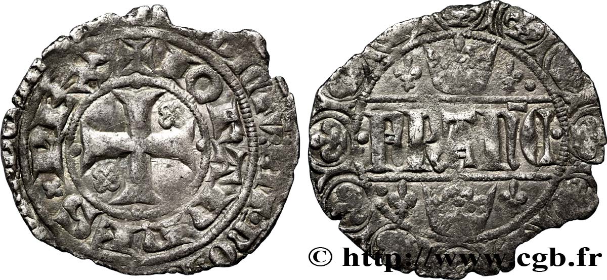 JEAN II LE BON Blanc aux quadrilobes n.d. s.l. TB