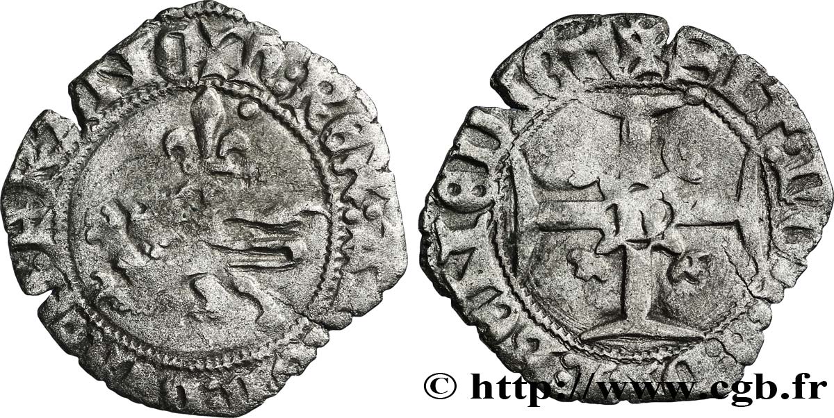 HENRY V DE LANCASTRE Double tournois ou niquet dit “Léopard” n.d. Rouen TB+