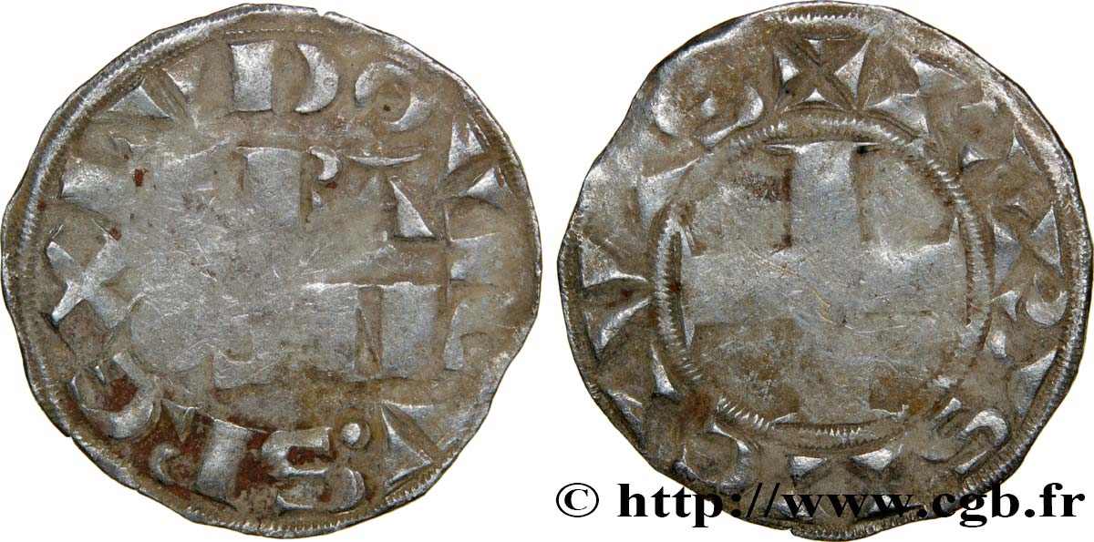 LOUIS VII LE JEUNE Denier parisis, 3e type n.d. Paris TB