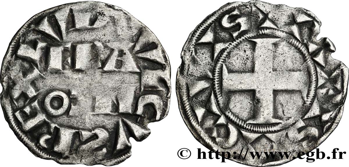 LOUIS VII LE JEUNE Denier parisis, 3e type n.d. Paris TTB