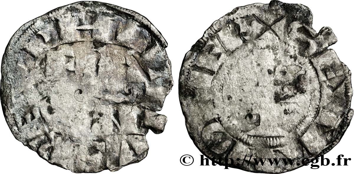 PHILIP II  AUGUSTUS  Denier parisis n.d. Saint-Omer F