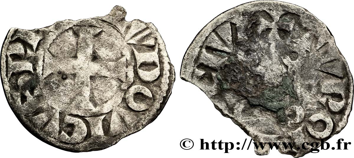 LOUIS VIII LE LION ET PREMIÈRE PARTIE DU RÈGNE DE LOUIS IX Denier tournois n.d. s.l. B