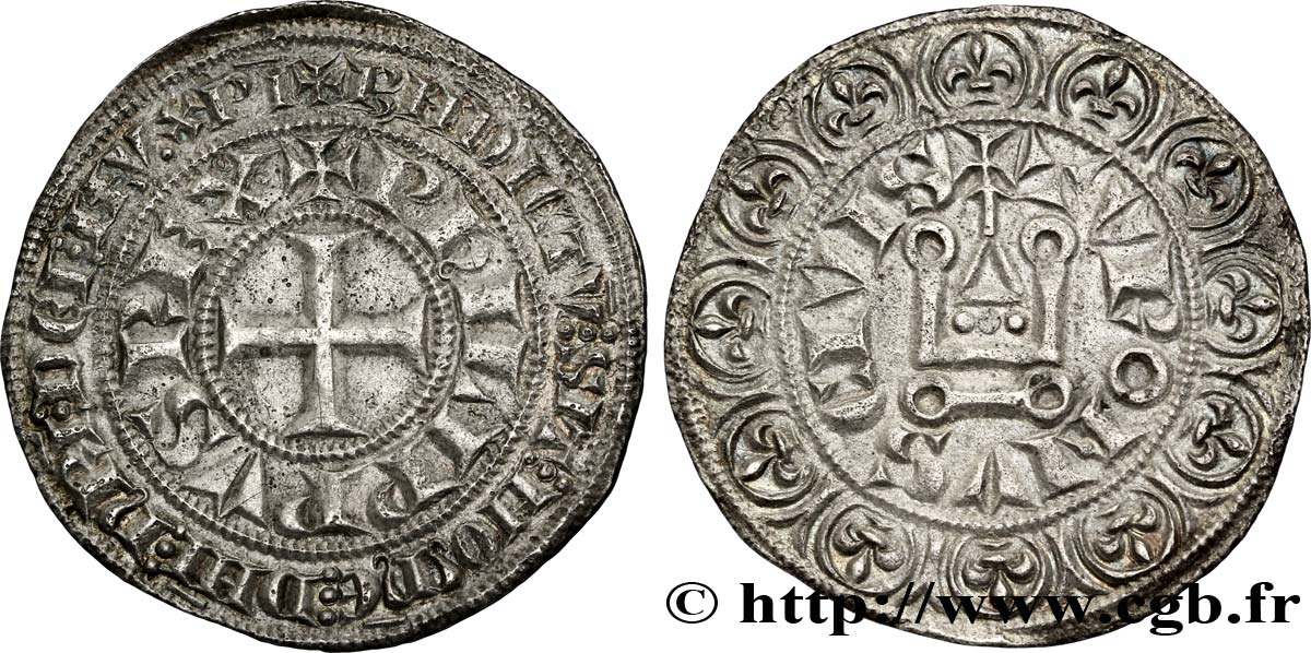 PHILIPPE III LE HARDI ET PHILIPPE IV LE BEL - MONNAYAGE COMMUN (à partir de 1280) Gros tournois à l O rond n.d. s.l. SUP