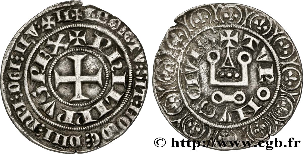 PHILIPPE III LE HARDI ET PHILIPPE IV LE BEL - MONNAYAGE COMMUN (à partir de 1280) Gros tournois à l O rond n.d. s.l. TTB