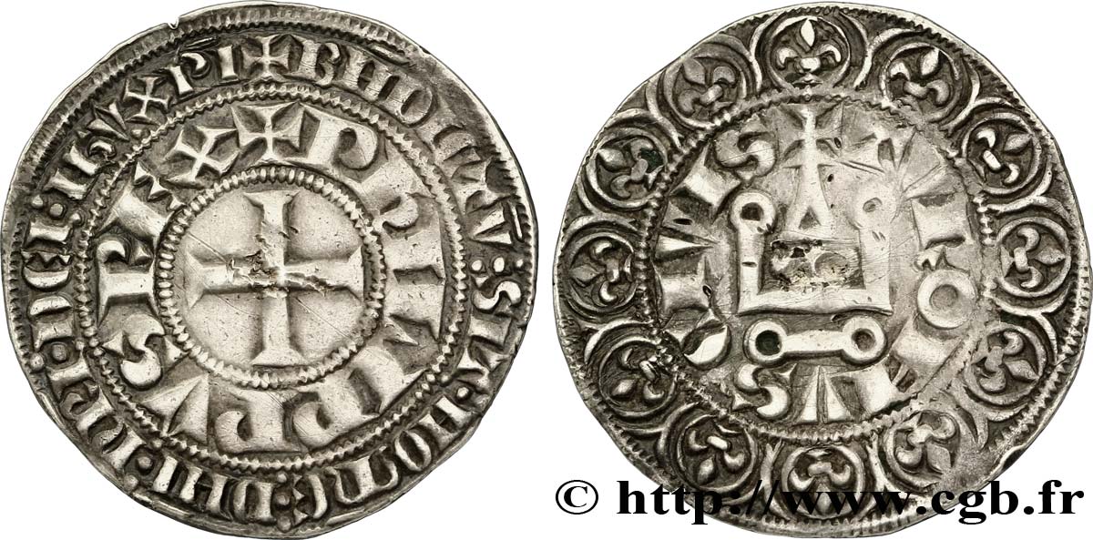 PHILIPPE III LE HARDI ET PHILIPPE IV LE BEL - MONNAYAGE COMMUN (à partir de 1280) Gros tournois à l O rond n.d. s.l. TTB