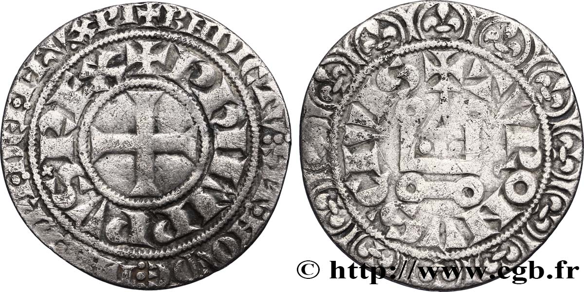 PHILIPPE IV LE BEL Gros tournois à l O rond n.d. s.l. TB+