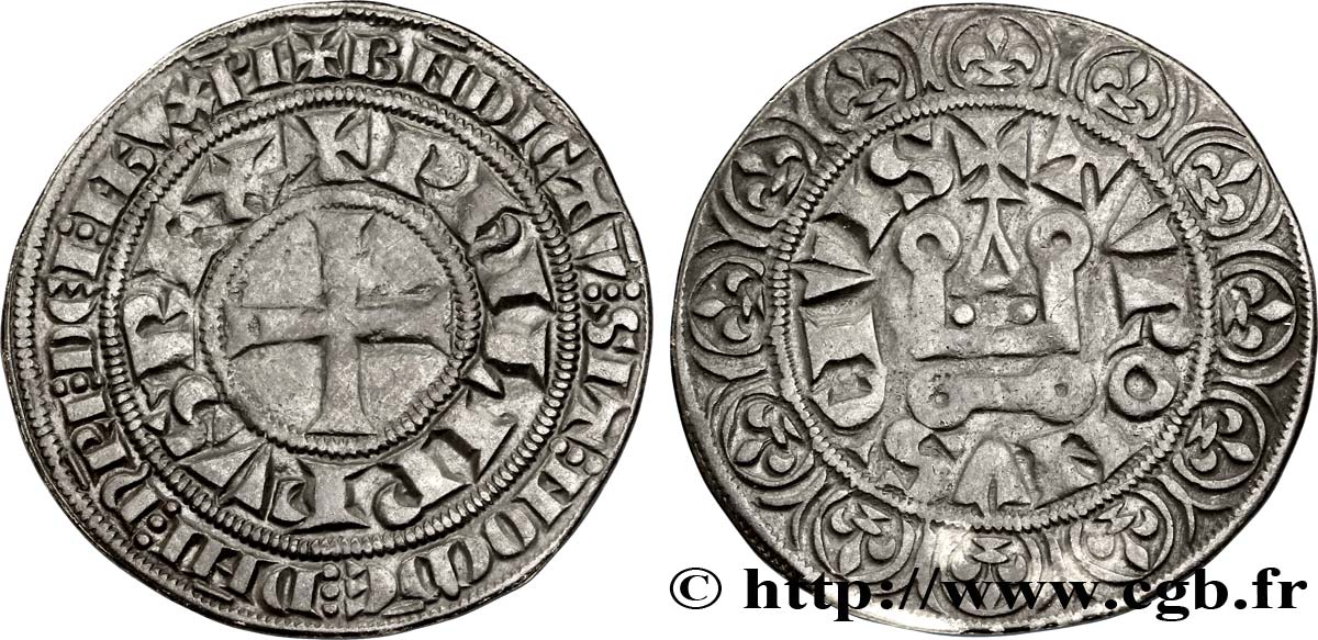 PHILIPPE IV LE BEL Gros tournois à l&nbsp;O rond n.d. s.l. TB+