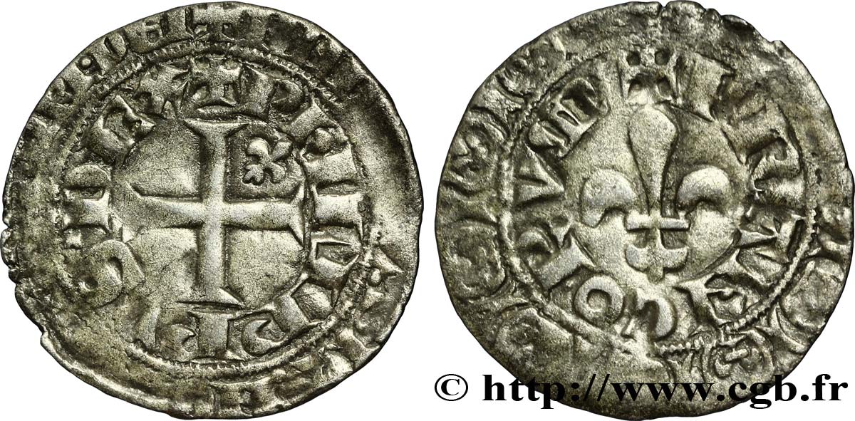 PHILIPPE VI DE VALOIS Gros à la fleur de lis n.d. s.l. TTB