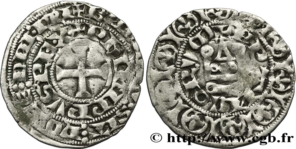 PHILIPPE VI DE VALOIS Maille blanche n.d. s.l. TTB